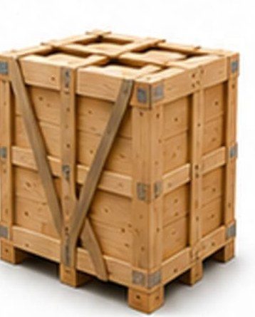 Embalaje de madera con refuerzos diagonales fabricado según plano.