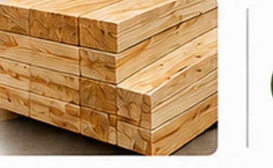 Estiba de madera nueva de pino aserrada.