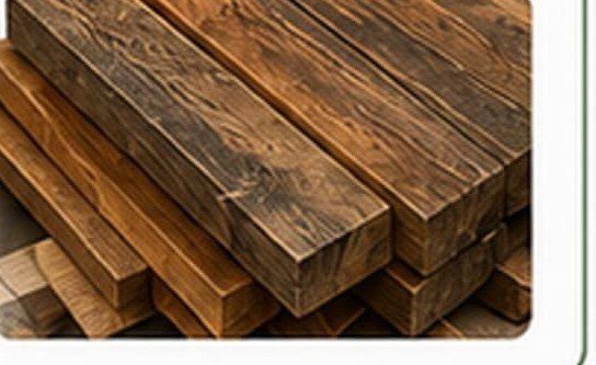 Estiba de madera reciclada seleccionada.